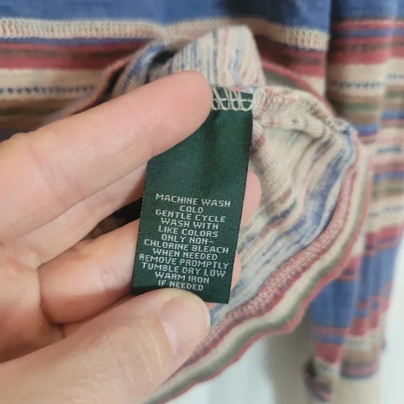 Lauren Ralph Lauren Striped Southwestern Hoodie XS Multi Color Cotton Pullover - Picture 8 of 12